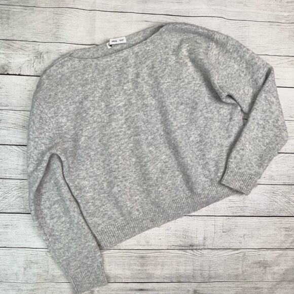 MNG Mango Women's Super Soft Boatneck Sweater in Heathered Gray Size XS - Picture 2 of 6
